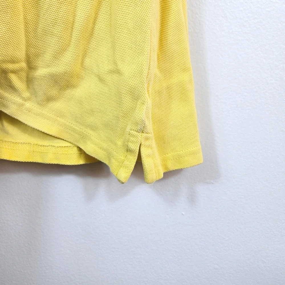 Ralph Lauren Girls Yellow Short Cap Sleeve Cotton Mesh Preppy Pique Polo Dress 5